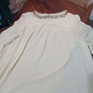 Open sleeve jeweled long sleeve